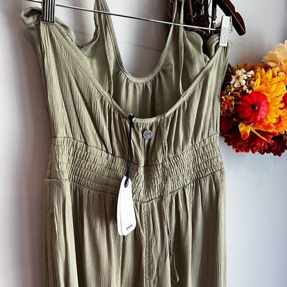 prAna Womens Fernie Wide Leg Coverup Jumpsuit in Sweet Agave Green - Picture 6 of 6